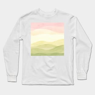 Abstract pink and green landscape 2 Long Sleeve T-Shirt